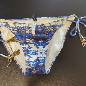 Blue and Gold Women's Swim One Piece